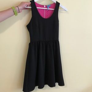 Black dress with hot pink zipper
